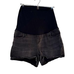 Women’s Isabel Maternity—By Ingrid & Isabel Faded Black Jean Shorts. Size 14.